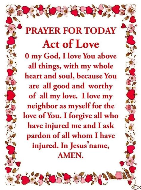 Prayer For Today An Act Of Love ️ I Love You Lord 🙏🏼💖 Prayer For