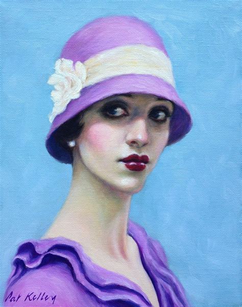 Portrait Of A Flapper In A Cloche Hat Original Oil Painting Beautiful