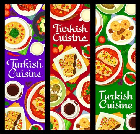 Premium Vector Turkish Cuisine Menu Meals Banners Vector Cards