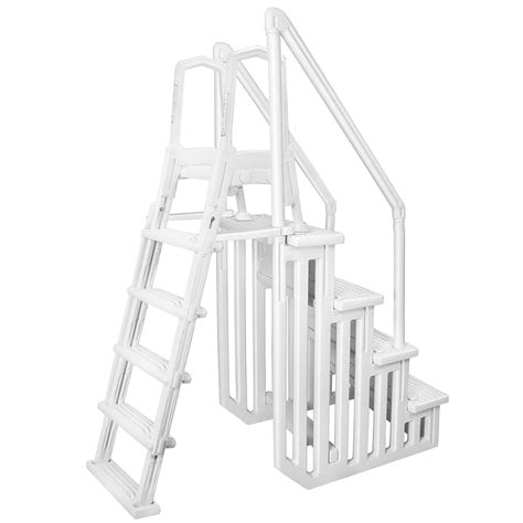 Deluxe A Frame Above Ground Swimming Pool Ladder Large Entry Non Slip
