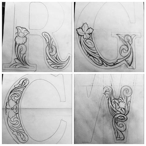 Posted 17/03/16 in workshop life. Justin Jacobucci on Instagram: "Letter tooling WIP #sketch#sketch#sketch" | Leather tooling ...