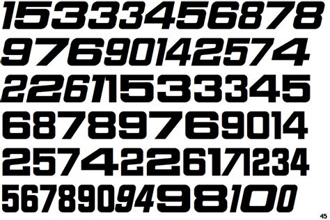 Numbers Alphabet And Font Sports Fonts Numbers Font Sports Numbers Font Aria Art