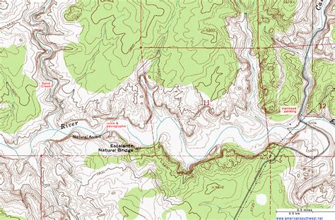 Topographic Map Of The Escalante River Trail Grand Staircase Escalante