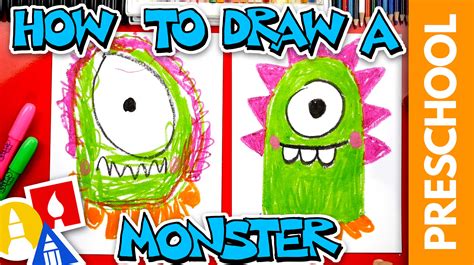 How To Draw A Funny Monster Preschool Art For Kids Hub