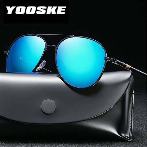 Yooske Men Sunglasses Polarized Brand Design Metal Pilot Sun Glasses For Mens Spring Driving