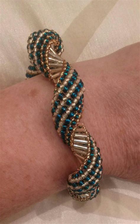 Russian Spiral With Bugles Bead Embroidered Bracelet Bead Work