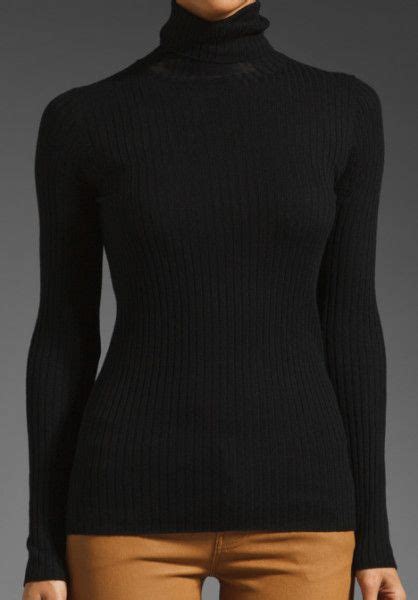 Vince Black Rib Turtleneck Sweater Ribbed Turtleneck Sweater Ribbed