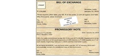Bill Of Exchange Vs Promissory Note Difference And Comparison The