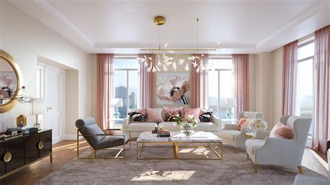 Rose Gold Living Room On Behance