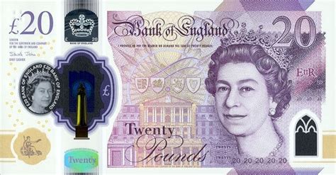 Zwei Varianten Der Neuen 20 Pfund Banknote Aus England