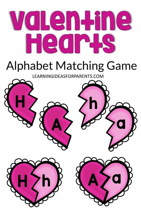 Engaging Valentine Hearts Alphabet Matching Game For Kids