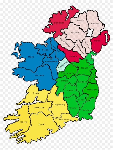 Map Of The 32 Counties Of Ireland Country Map Of Ireland Hd Png