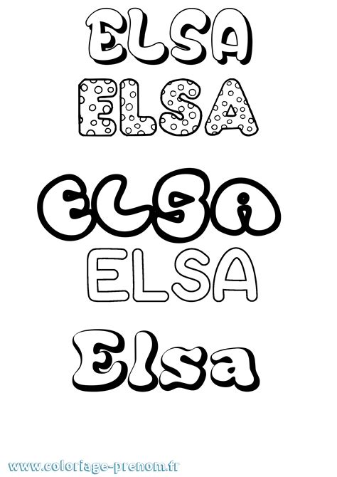Coloriage du prénom Elsa  à Imprimer ou Télécharger facilement