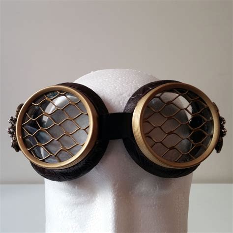 Brass Bee Goggles With Honeycomb Lenses