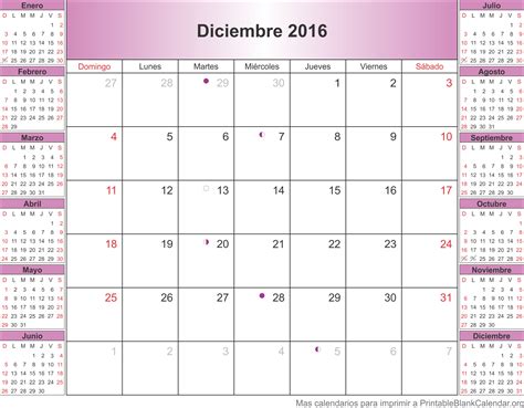 Calendario Deciembre 2016 Calendarios Para Imprimir