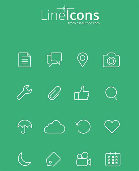 20 Free Sets Of Line Icons Graphicsfuel