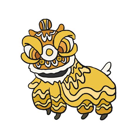 Chinese Lion Dance Costume Illustration Download Free Vectors