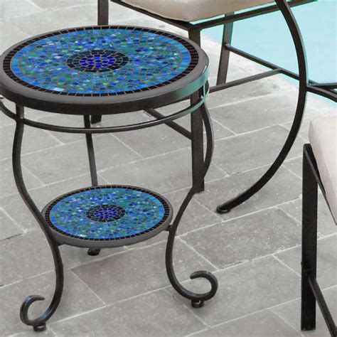 Mosaic Tiered Side Tables Curl Neille Olson Mosaics Iron Accents