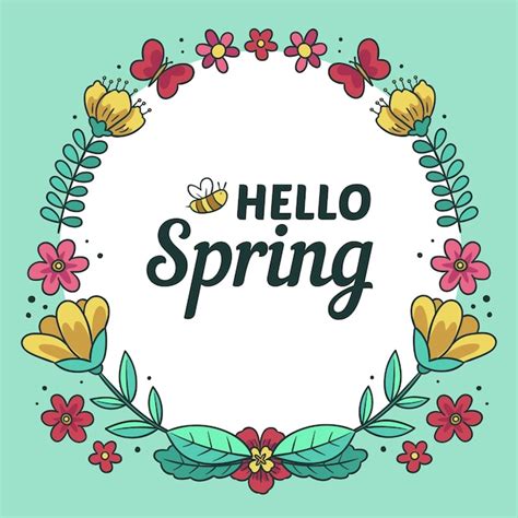 Free Vector Hand Drawn Hello Spring Banner