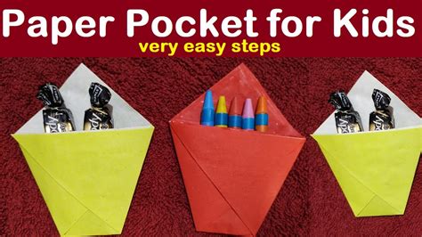 How To Make A Paper Pocket Paper Pocket For Kids Kids Activity