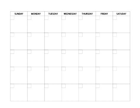 Free Printable Blank Calendar Templates