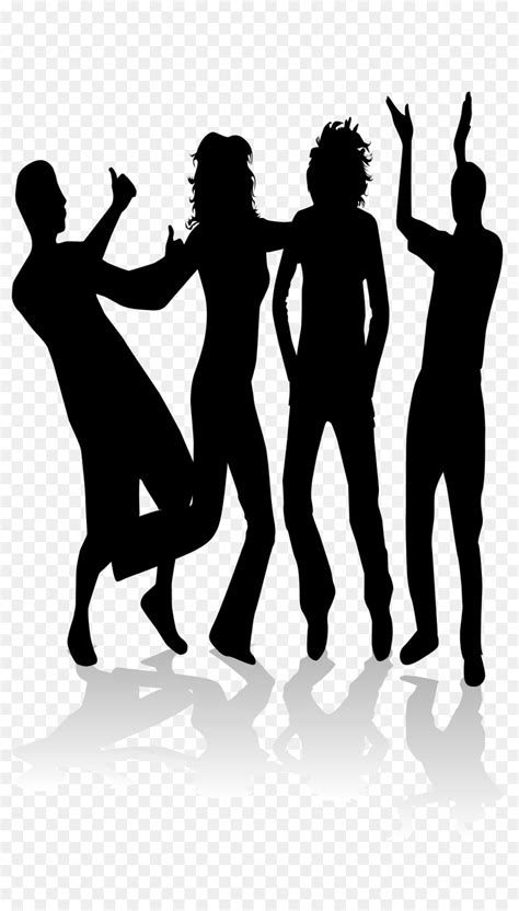 Silhouette Square Dance Ballroom Dance The Men And Women Dancing In