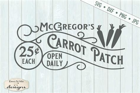 McGregor's Carrot Patch Easter SVG DXF Cut File (199045) | Cut Files