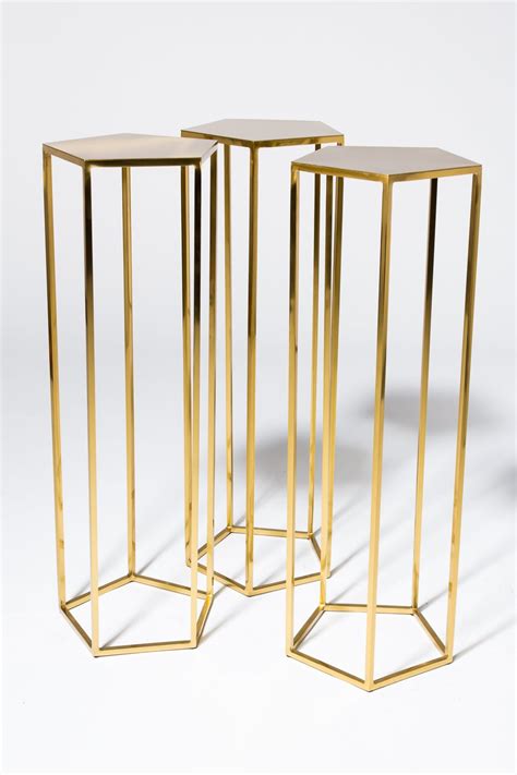Shop over 300 top round pedestal side table and earn cash back all in one place. TB149 Guthrie Gold Pedestal Table Prop Rental | ACME Brooklyn