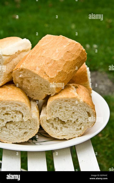 A Plate Of French Bread Uk Stock Photo Alamy