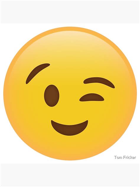 Winky Face Emoji Art Print For Sale By Radradrad Redbubble