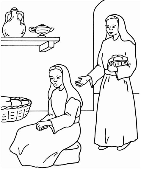 32 Mary and Martha Coloring Page in 2020 | Mary and martha, Bible verse