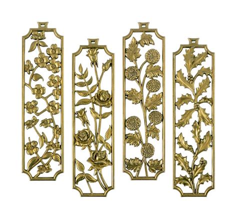Vintage Sexton Floral Four Seasons Gold Wall Decor Etsy In 2021 Gold Wall Decor Gold Walls