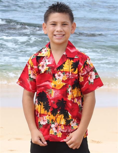 Hawaiian Island Sunset Boys Hawaii Shirt Shaka Time Hawaii Clothing Store