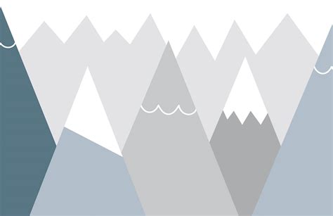 Kids Blue And Gray Mountains Wallpaper Mural Hovia