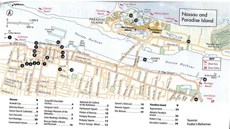 Printable Walking Map Nassau Bahamas