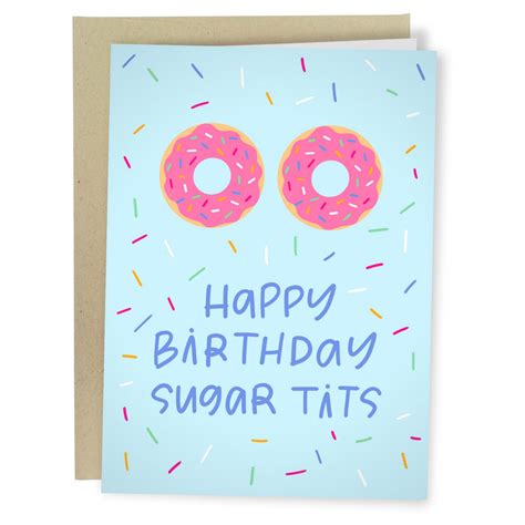 Happy Birthday Sugar Tits Card Sleazy Greetings Outer Layer