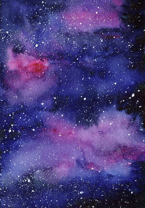 19 Night Sky Galaxy Watercolor Painting Background Paint