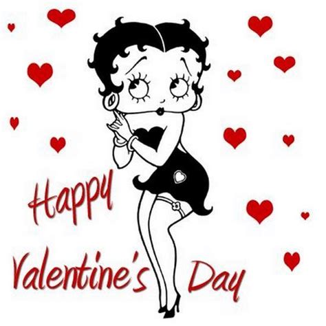Happy Valentines Day Logo From Classic Betty Boop Heart Background My