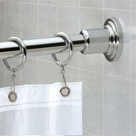 Gatco Marina Collection Brass Shower Rod In Chrome 783397 Shower Rod Shower Curtain Rods