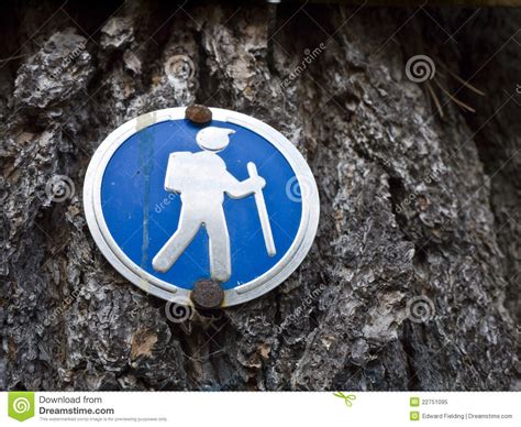 Hiking Sign Trail Marker Royalty Free Stock Photo