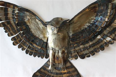Horned Owl Metal Wall Artmetal Owl Sculpturewall Accent 18 Etsy