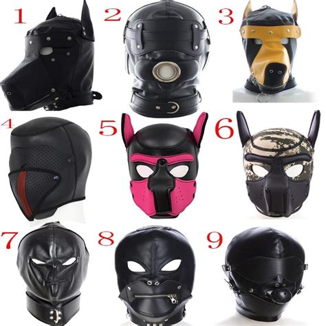 9 Style Leather Hood Mask Blindfoldbdsm Bondage Sex Toys For Couples