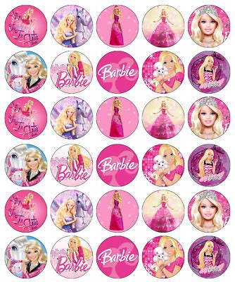 Barbie X 30 Cupcake Toppers Edible Wafer Paper Fairy Cake Toppers EBay