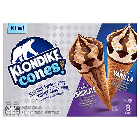 Klondike Cones Classic Chocolatenuts For Vanilla Frozen Dairy Dessert