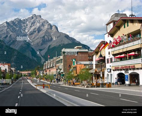 Main Street Banff Alberta Canada Stock Photo Alamy