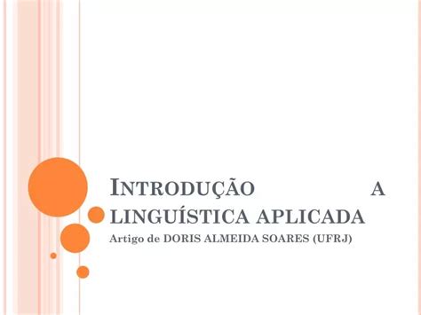 PPT Introdução a linguística aplicada PowerPoint Presentation free