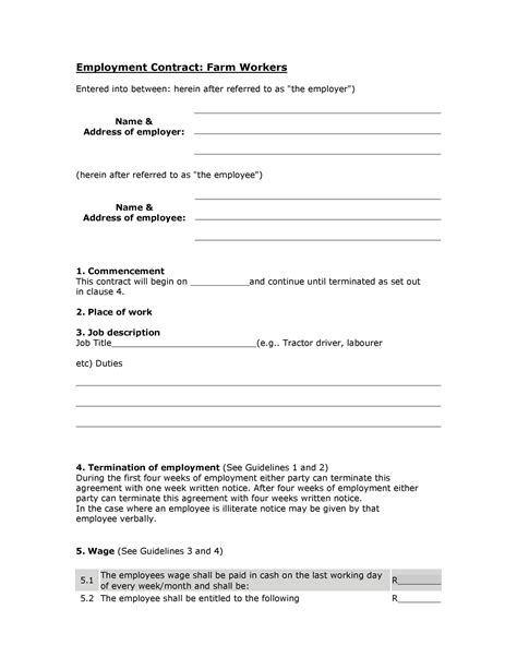 Free Printable Employment Contracts Printable Templates