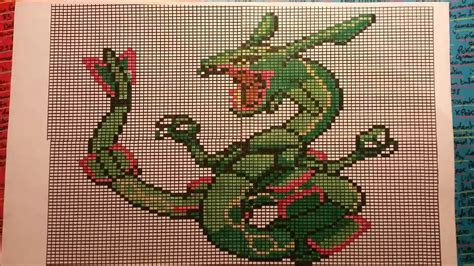 Grilles vierges imprimer id ecr ation avec 77770728 et grille pixel art vierge a imprimer 0 2153x2153px modele de broderie point de croix. Pixel Art Pokémon Let's Draw! RAYQUAZA - YouTube