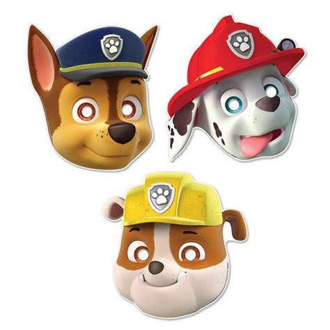 Paw Patrol Party Masks Pack Of 8 Express Party Supplies