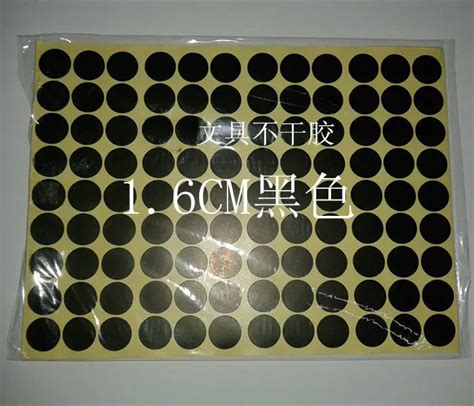 10000 Pieces Black Label Stickers Round 16x16mm Diameter 16mm Coated